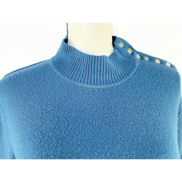 Parisian Works Pullover Top Women's Large Blue 3/4 Sleeves Crew Neck - Picture 8 of 9